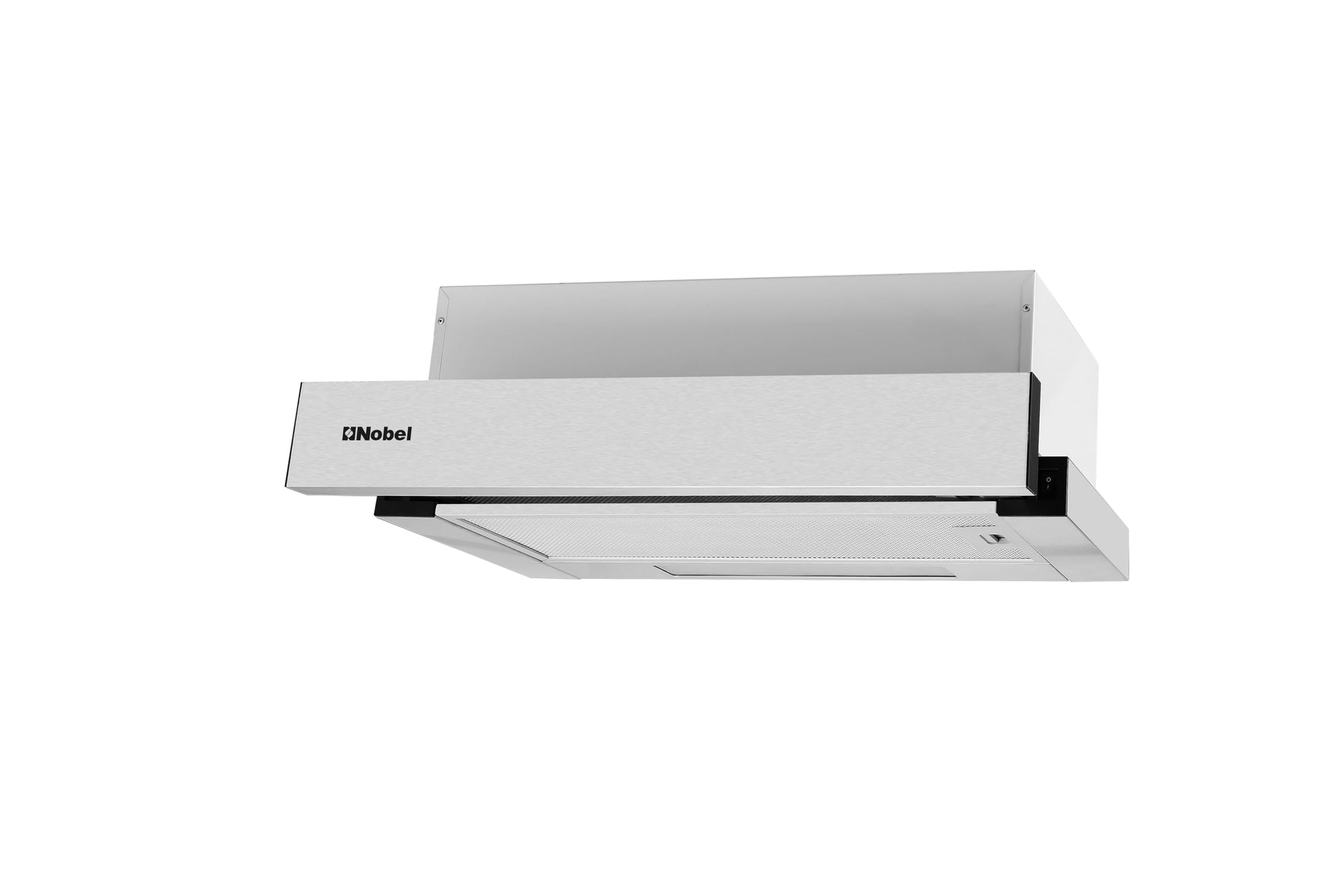 Nobel RANGE HOOD 60cm Built-in Hoods 2 Speed Rocker Switch, 3-Layer Aluminum Filter(2pcs), 2x65W Motor, 440m3/h. with 2pcs Carbon Filter NCHP60ST-1