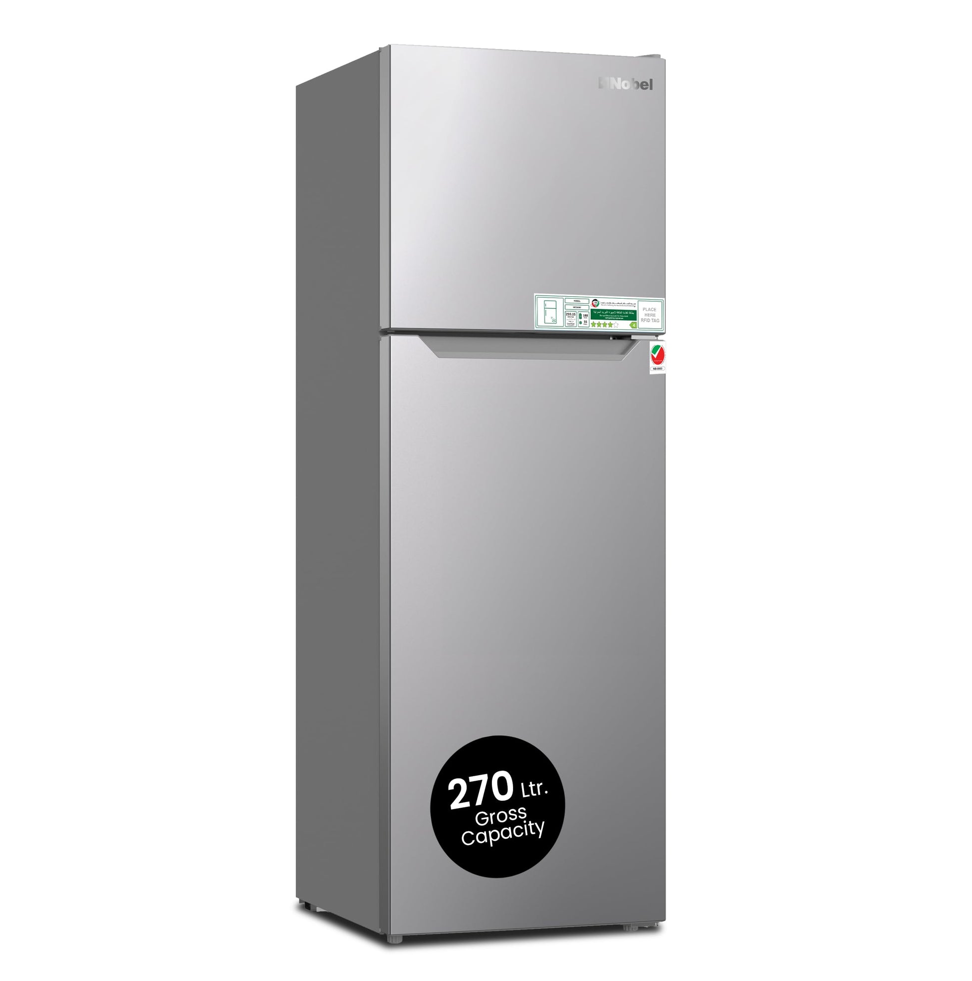 270L Gross / 180L Net Capacity Double Door Refrigerator, NoFrost, Electronic Control System, Inside Condenser - NR350NF-1