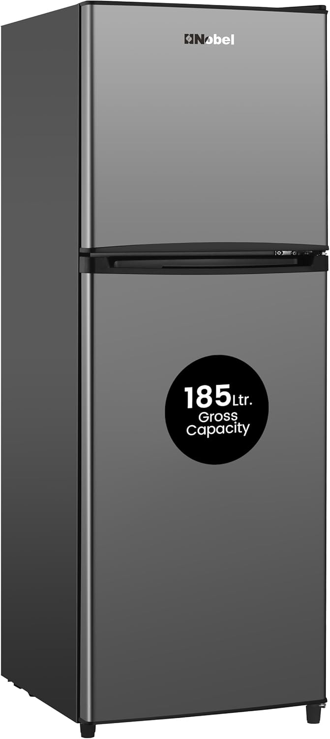 Double Door Refrigerator, 185L Gross / 128L Net Capacity, Defrost, Recessed Handle – NR185E-1