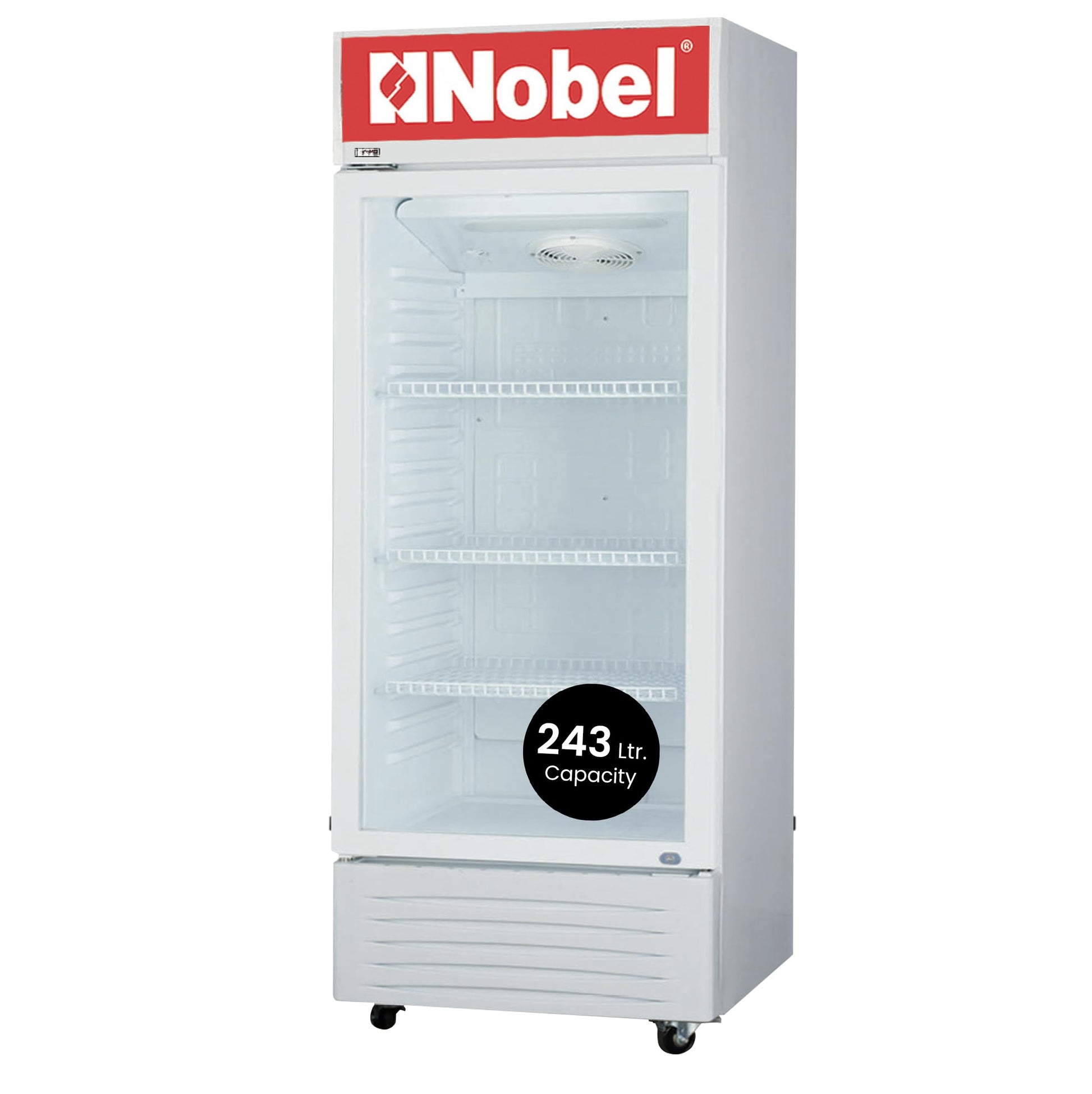 Nobel Upright Chiller, Single Door 245 Litres Single Door Light Box Lock and Key - NSF245 White-1