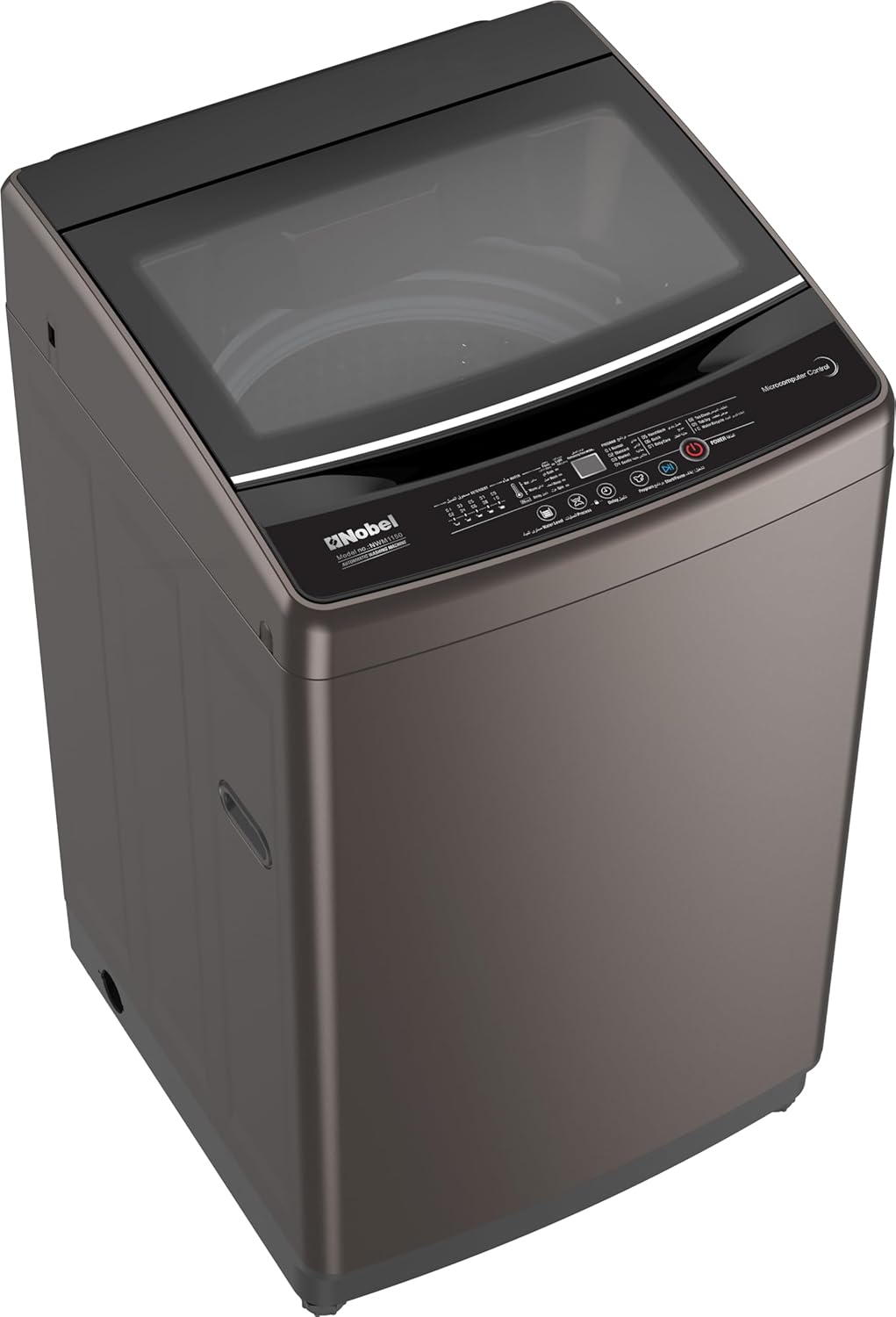 Nobel Washing Machine 10kg Capacity, Electronic Control, LED Display, 6 Programs NWM1150 Silver-8