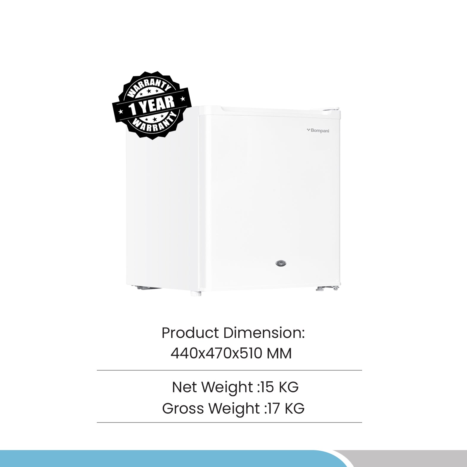 Single Door Refrigerator 46 Litres Net Capacity, Defrost, R600a Refrigerant - BR64-6