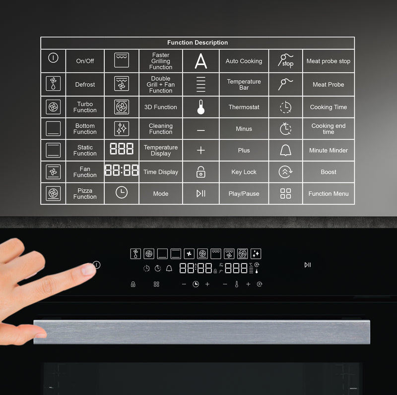 La Modano Electric Built-in Oven Black 60 cm Multi-Function Cooker LMBO606MC-6