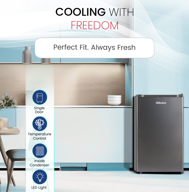Single Door Refrigerator 140L Gross / 90L Net Capacity, Defrost, Recessed Handle - NR140-6