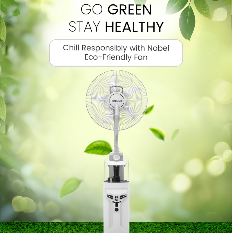 NOBEL Rechargeable Mist Fan White 16 inch Fan Blade NF777MRC-6