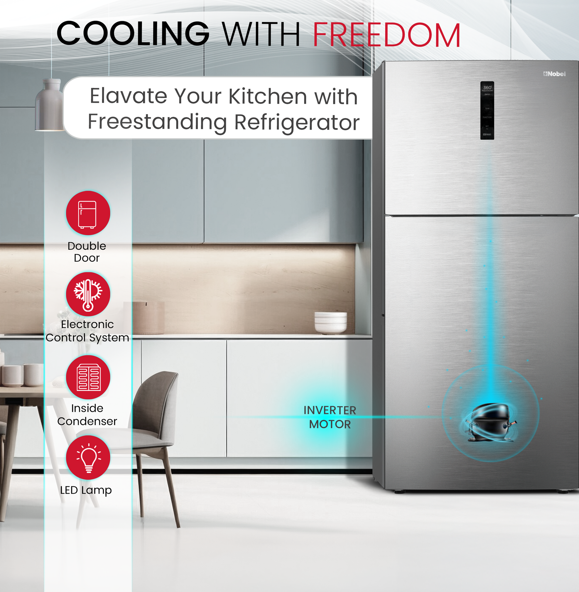 Double Door Refrigerator Inverter  700L Gross / 580L Net Capacity, No Frost - NR750NFI-5