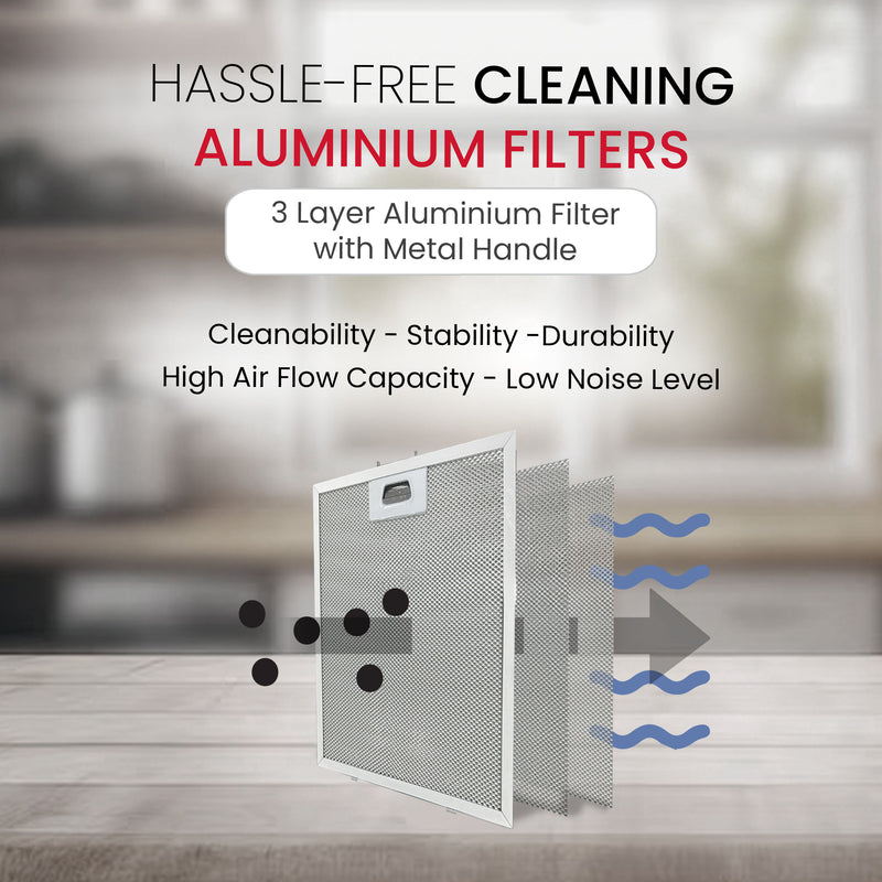 Nobel RANGE HOOD 90cm Built-in Hoods, 2 Speed Rocker Switch 3-Layer Aluminum Filter(2pcs) Slider Hood SS430+Galvanized Plate Box NCHP90ST-6