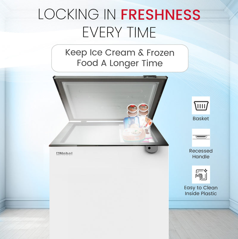 Chest Freezer 150L Capacity, High-Efficiency Compressor, Low Noise - NCF170NI-6