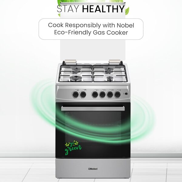 Nobel Gas Cooker Inox 60X60 Cm 4 Gas Burners Grill Gas Oven Turkey Ffd NGC6611-6