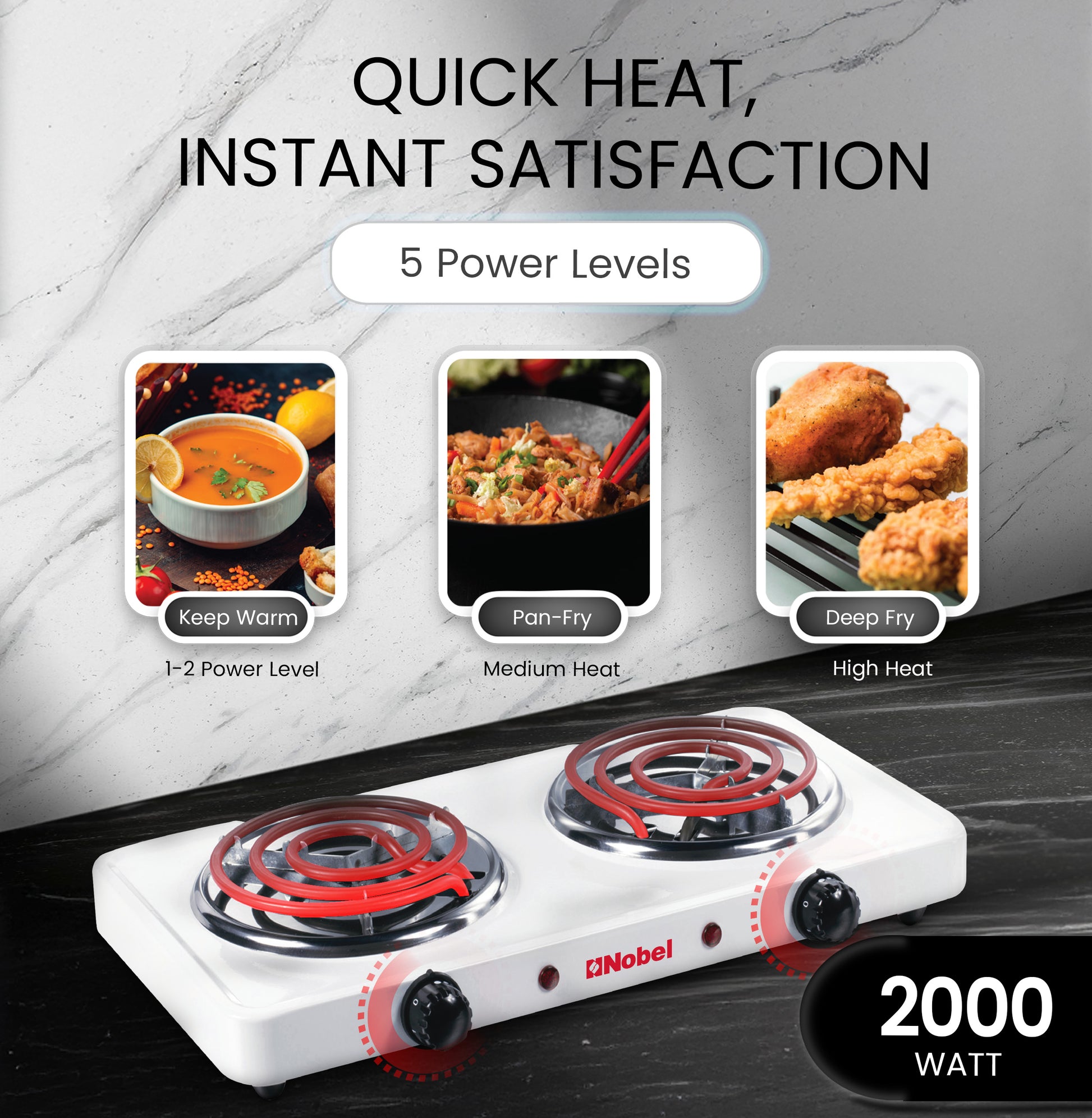 Nobel Spiral Hot Plate 10KG Silver Color NHPS002-6