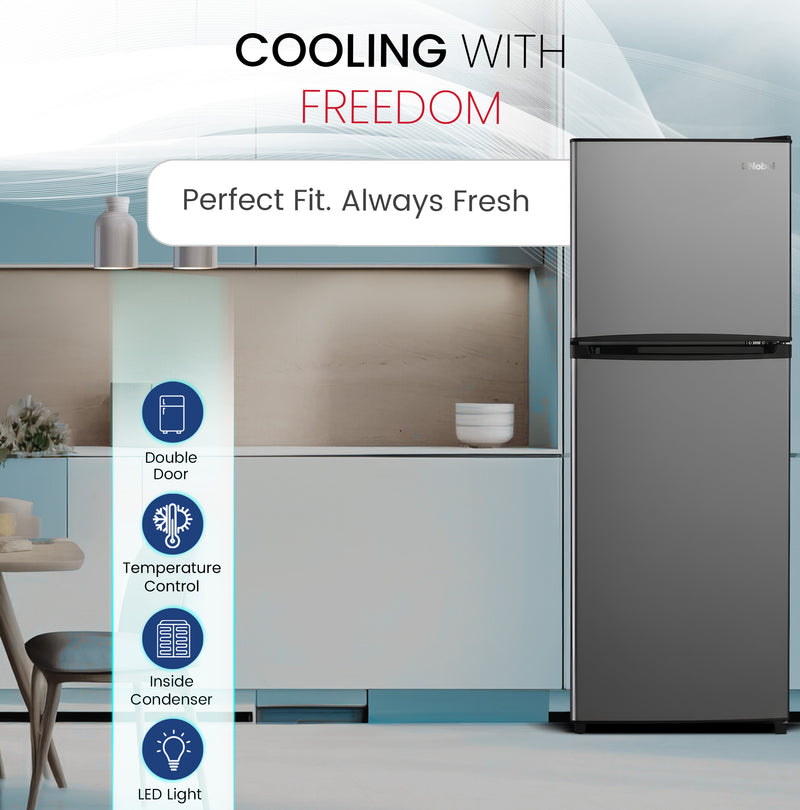 Double Door Refrigerator 190L Gross / 127L Recessed Handle, Inside Condenser - NR190S-6