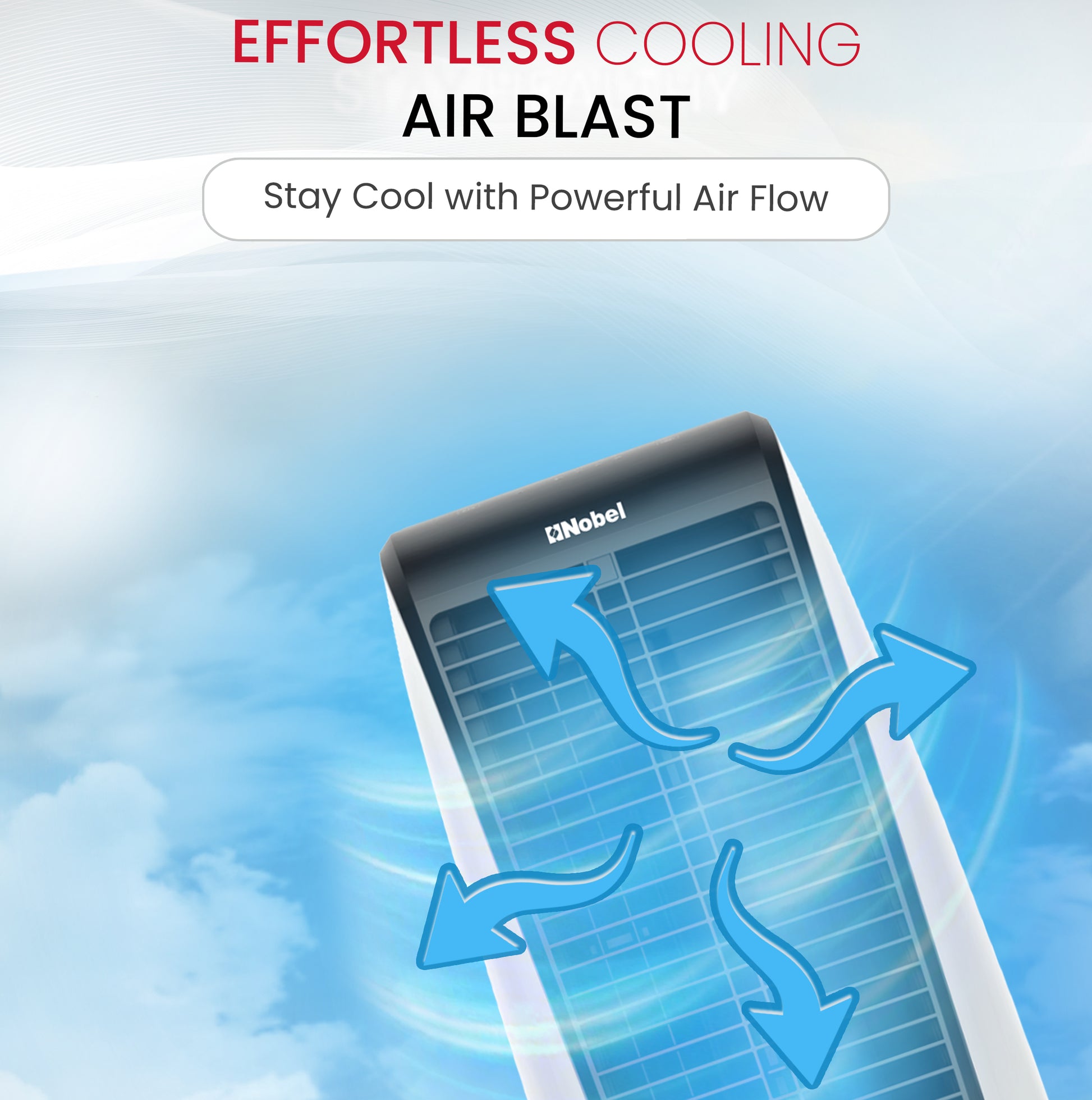 Nobel Air Cooler, 20L Capacity, Detachable Water Tank, 3 Wind Modes, 4 Wind Speeds, Touch & Remote Control, Honeycomb Filter, Automatic Shutdown, Silent Operation (110W) NAC400 White-5