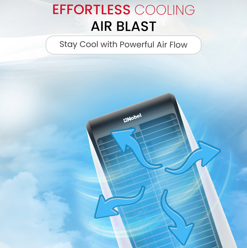 Nobel Air Cooler, 20L Capacity, Detachable Water Tank, 3 Wind Modes, 4 Wind Speeds, Touch & Remote Control, Honeycomb Filter, Automatic Shutdown, Silent Operation (110W) NAC400 White-5