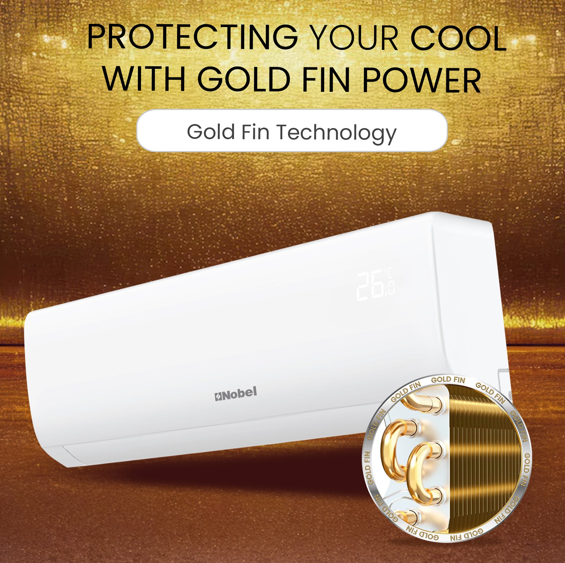 Air Conditioner 18,000 BTU Cooling Only Rotary Compressor, R410A Refrigerant, Gold Fin, 2500W - NSAC18TN-6