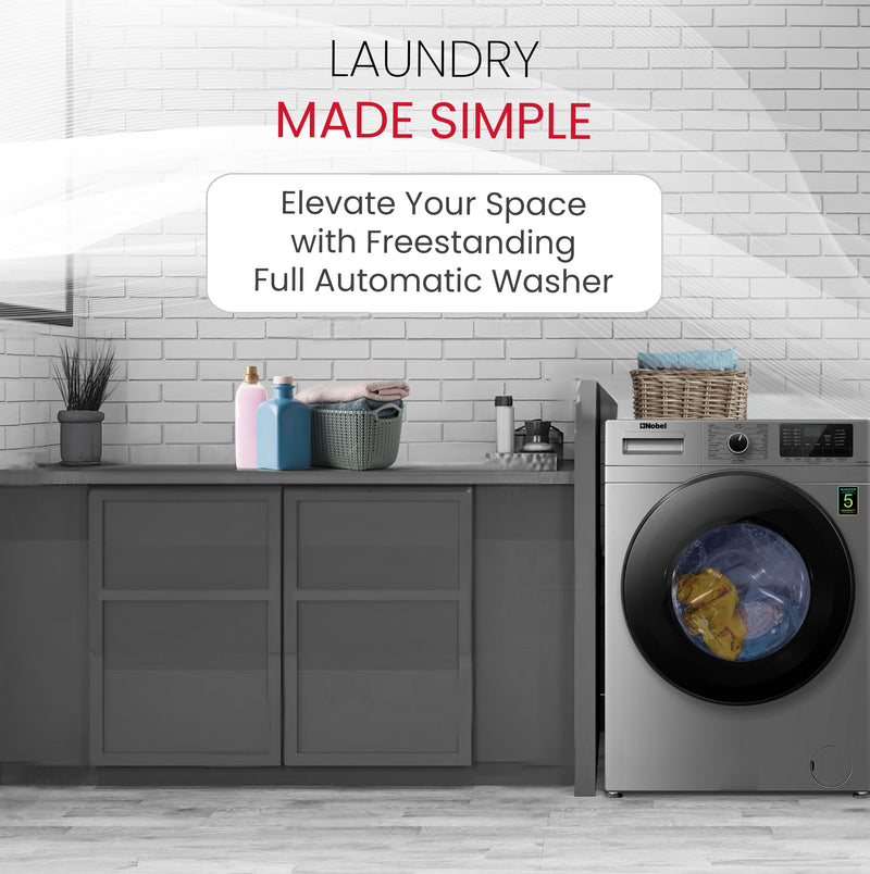 Front Load Washers Silver 10 Kg 1200RPM, Stainless Steel Drum, Inverter BLDC Motor - NWM1000FSI-6