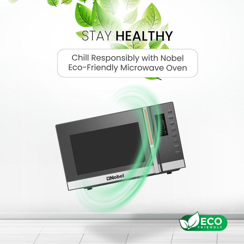 Nobel 23 Liters Microwave Oven Button Control, 60mins Setting Time, 5 Power Levels, Cooking End Signal, Defrost Setting with 2 Year Warranty NMO30D Black-7