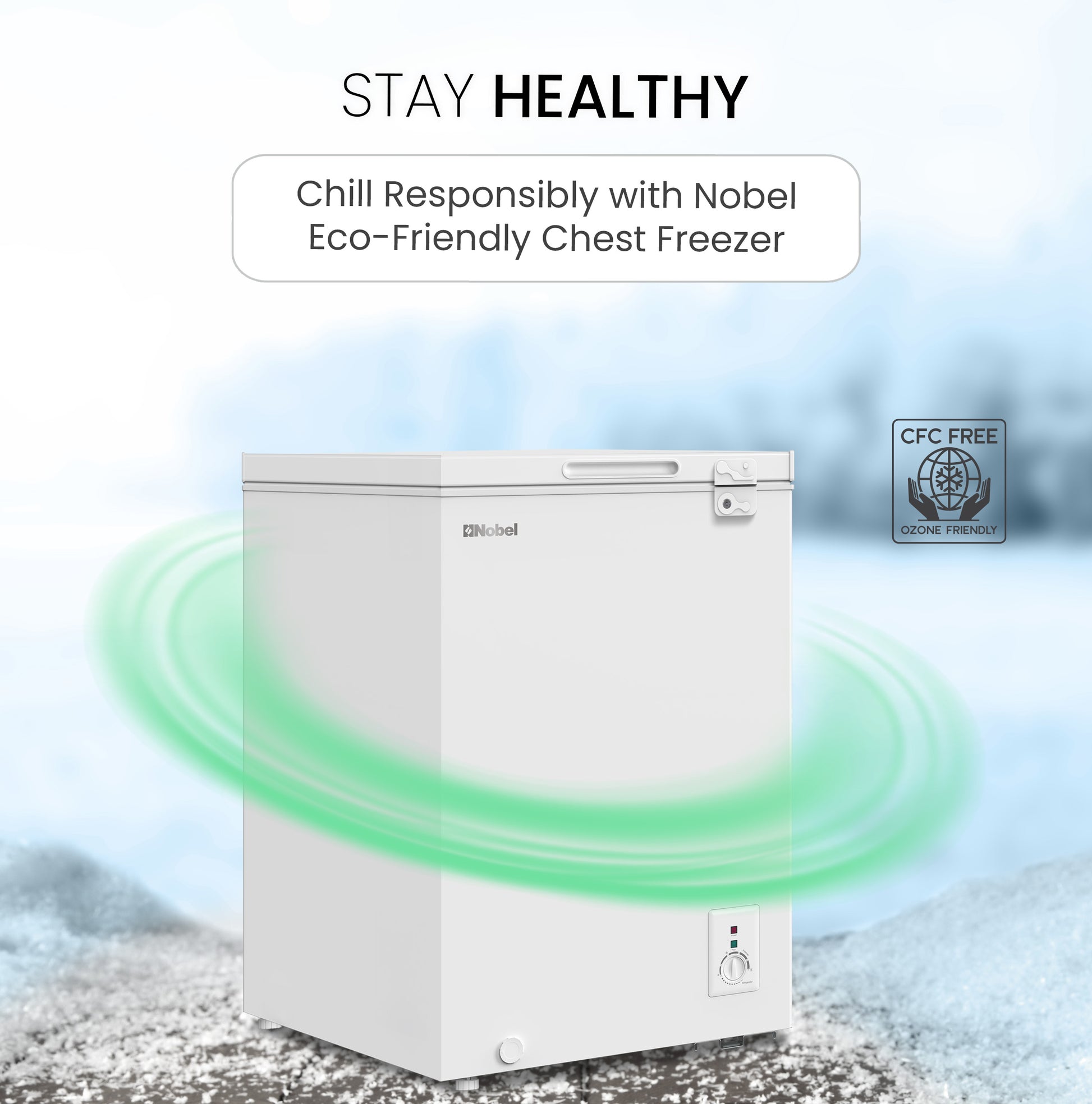 Single Door Chest Freezer 140Ltr Gross /99Ltr Net Capacity , R600a Refrigerant - NCF145-7