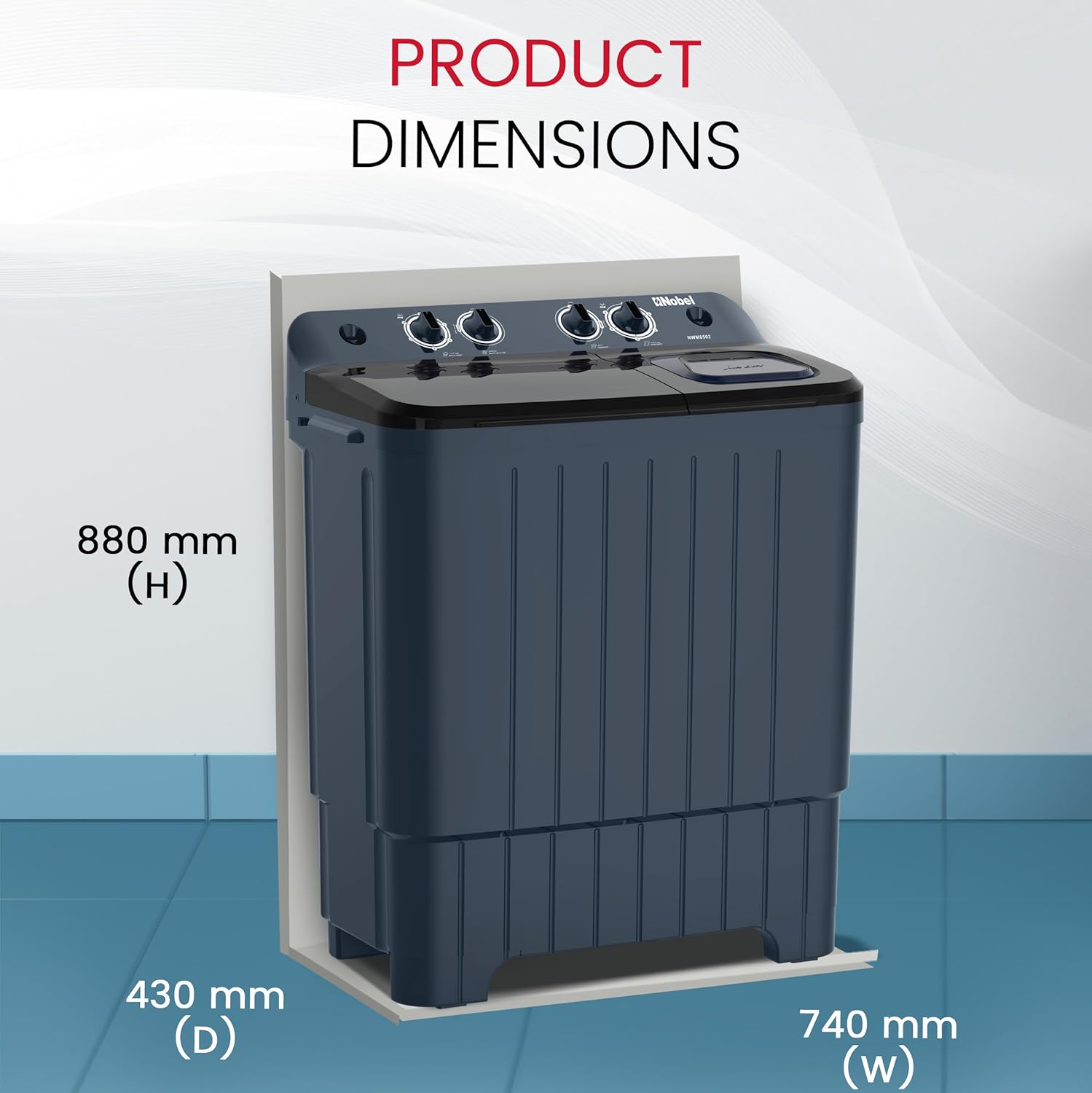 Semi Automatic Washing Machine, 8 Kg Wash Capacity 5.5 Kg Spin Capacity – NWM8502-7