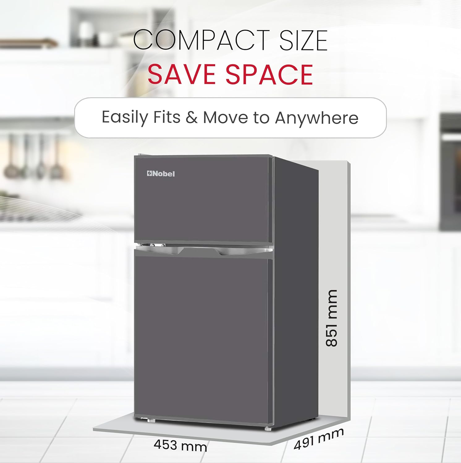 120L Gross / 95L Net, Double Door Refrigerator, Defrost, R600a Refrigerant, Temperature Control - NR120S-9