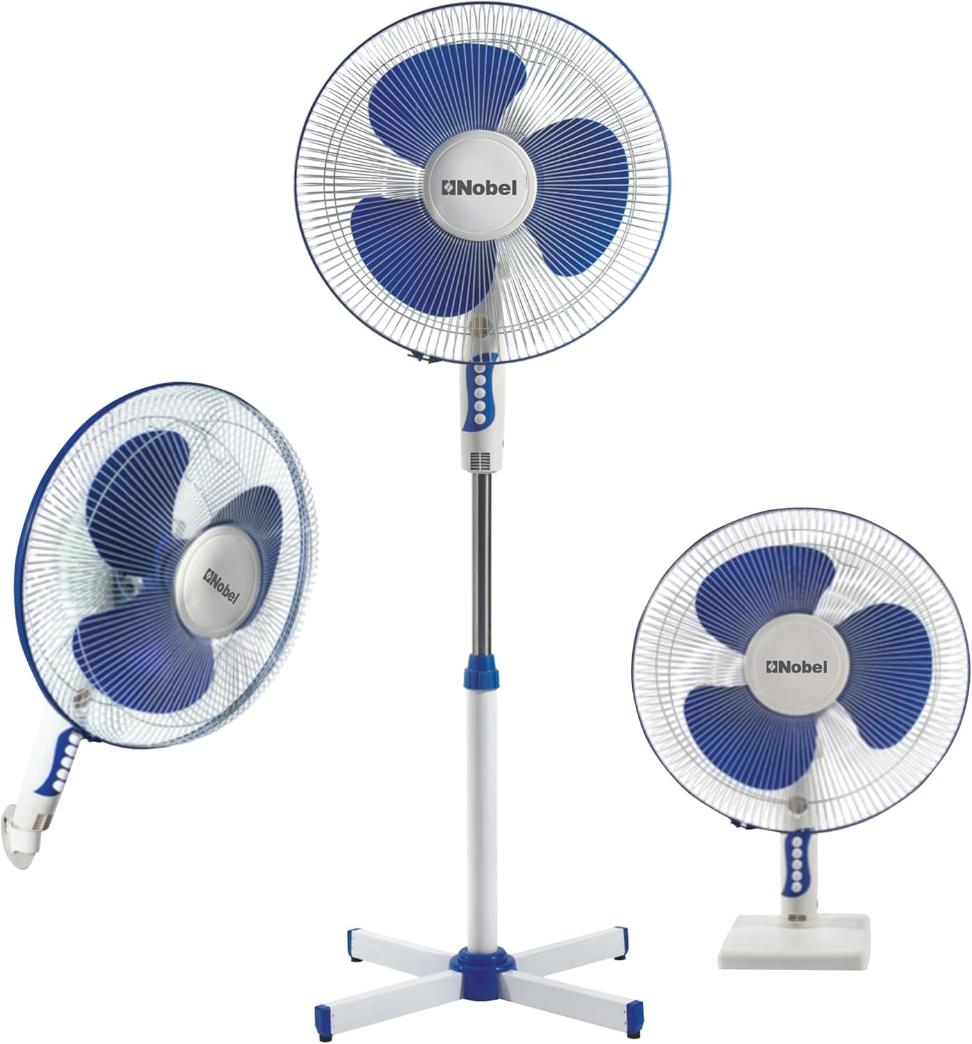 Nobel 3-in-1 Stand Fan 16", 3-Speed, 85° Oscillation, Copper Motor, Polypropylene Blades, Strong Airflow, Quiet Operation, 1200 RPM, 60W NF311 White-2
