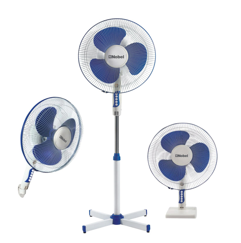 Nobel 3-in-1 Stand Fan 16", 3-Speed, 85° Oscillation, Copper Motor, Polypropylene Blades, Strong Airflow, Quiet Operation, 1200 RPM, 60W NF311 White-1