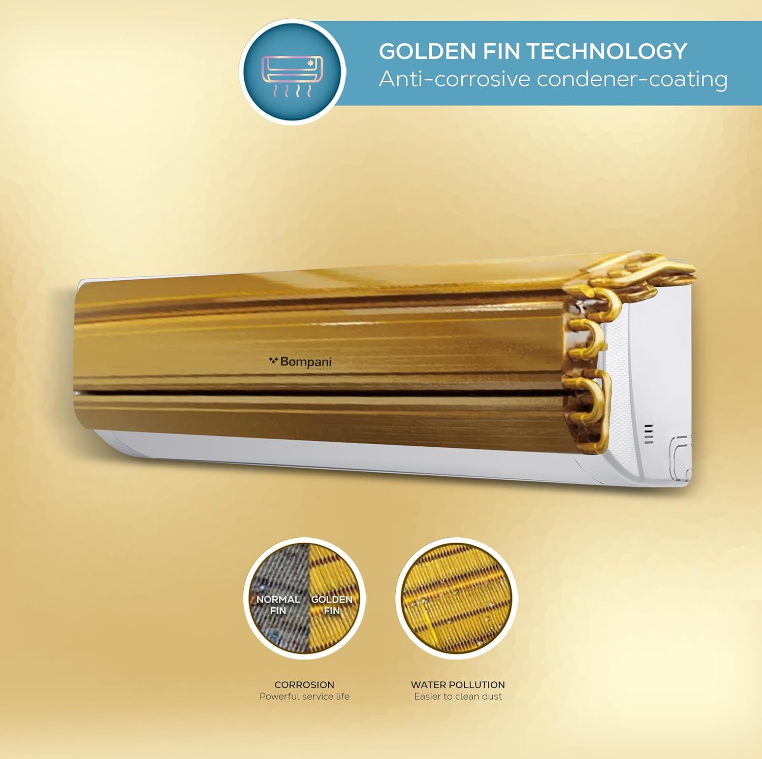 Bompani 1.5 Ton Split AC With 18000 BTU, Inverter Rotary Compressor, Auto-Restart, 4-Way Airflow, Overload Protection, Self-Diagnosis, Replaceable Air Filter, One Year Full Warranty - BSAC187VT1-5