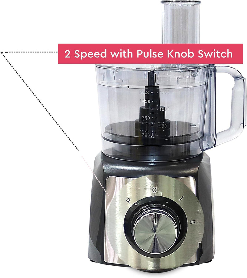 NOBEL 10 in 1 Juicer Food Factory 1.5 Litre 800W 2 Speed - Pulse 3 Cutting Plates Over Heat Protection Anti Slip Feet NFP777E Black with 1 Year Warranty-6