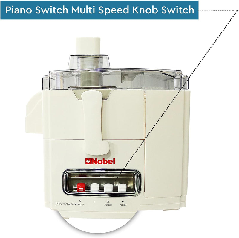 Nobel 10 in 1 Juicer Food Factory with 1 Litres Piano Switch Multi Speed Knob Switch and Citrus Juicer Kubbe Maker - NFP888 White-4
