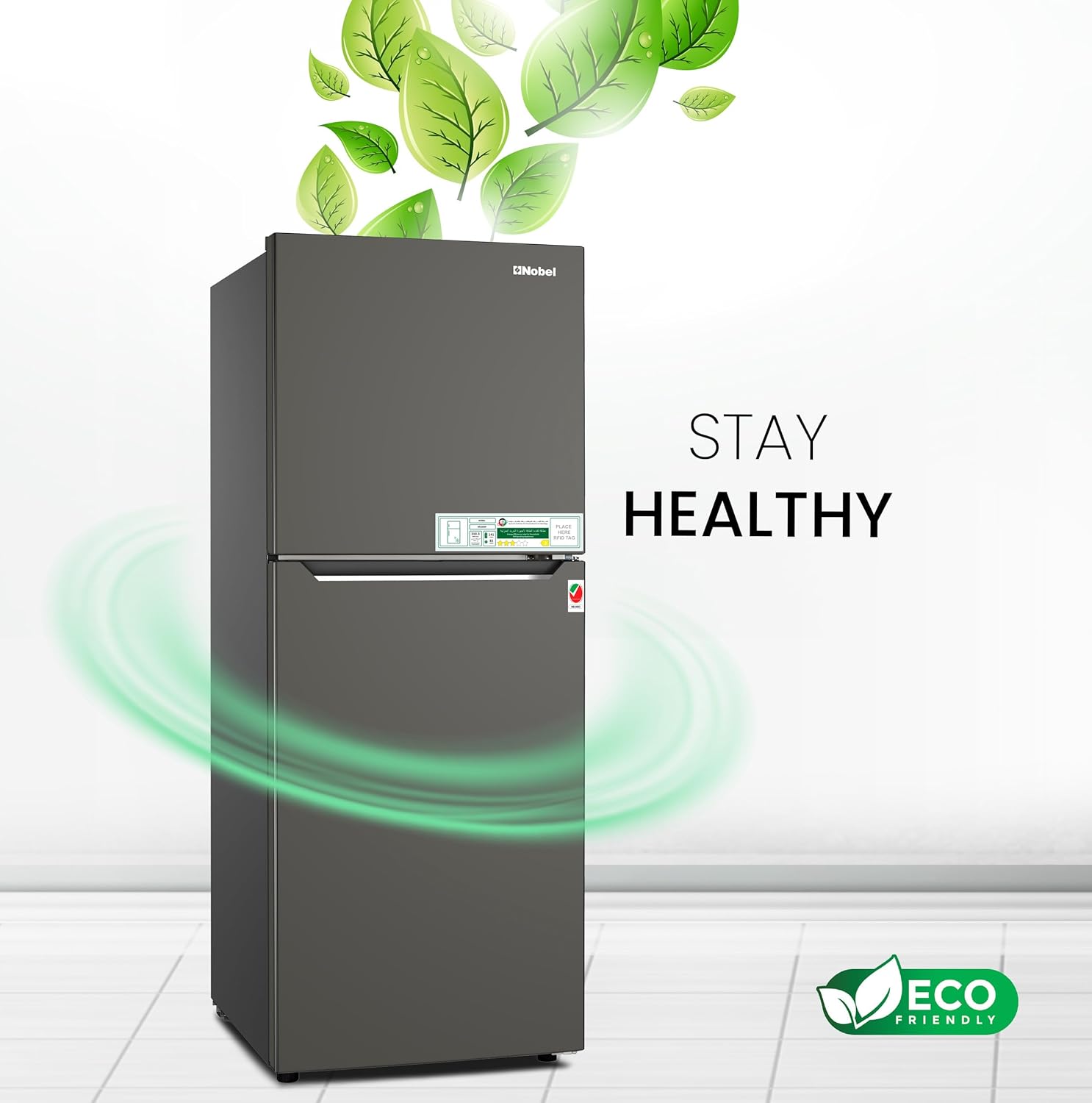 280L Gross / 196L Net, No frost Double Door Refrigerator, Vegetable Crisper Bottle Rack - NR280NF-4