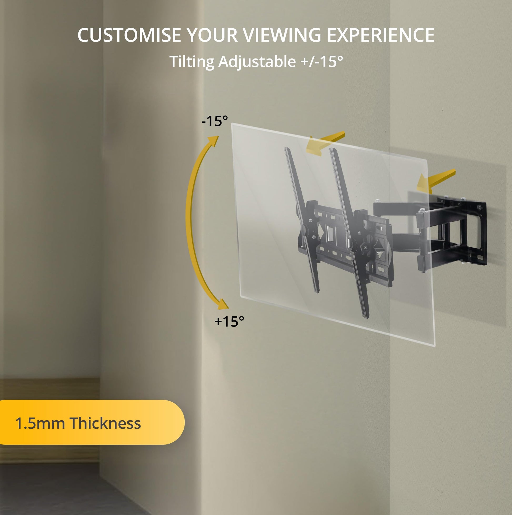 Bracket Pro Versatile Full Motion TV Mount: Ideal for Screens 32"-85" - BPX3285 Black-5