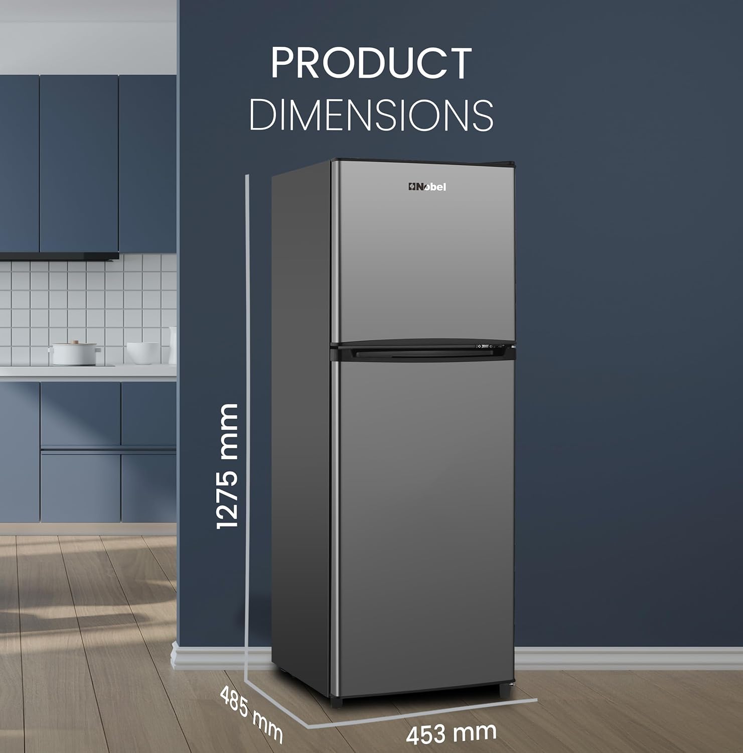 Double Door Refrigerator, 185L Gross / 128L Net Capacity, Defrost, Recessed Handle – NR185E-8