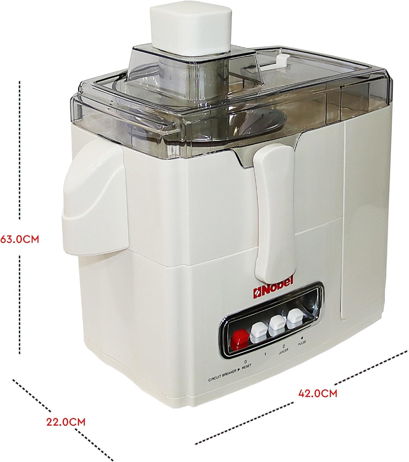 Nobel 10 in 1 Juicer Food Factory with 1 Litres Piano Switch Multi Speed Knob Switch and Citrus Juicer Kubbe Maker - NFP888 White-3