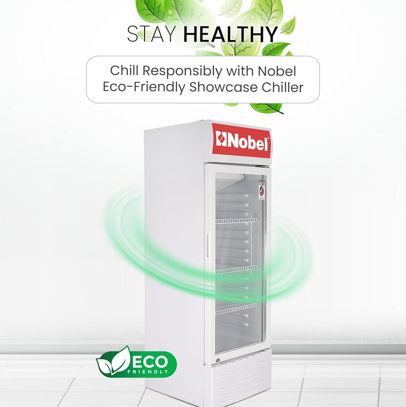 Nobel Upright Chiller, Single Door 245 Litres Single Door Light Box Lock and Key - NSF245 White-7