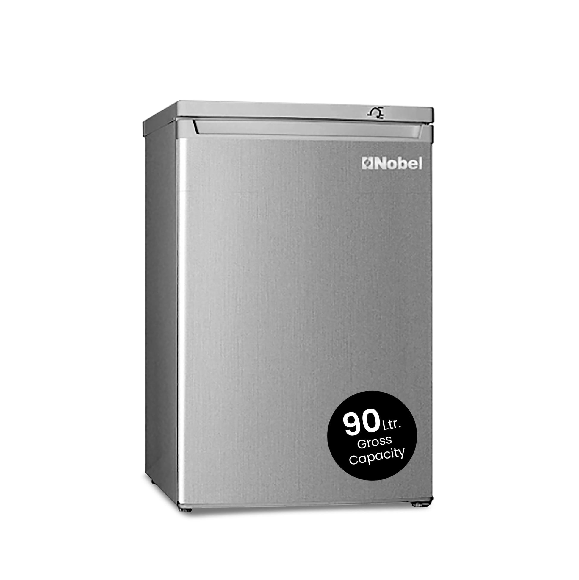Nobel 90 Ltr Gross & 85 Ltr Net Single Door Upright Freezer Manual Defrost, with 4 Drawers, Recessed Handle, Reversible Door, Temperature Control & Adjustable Leveling Feet NUF255S Silver-1