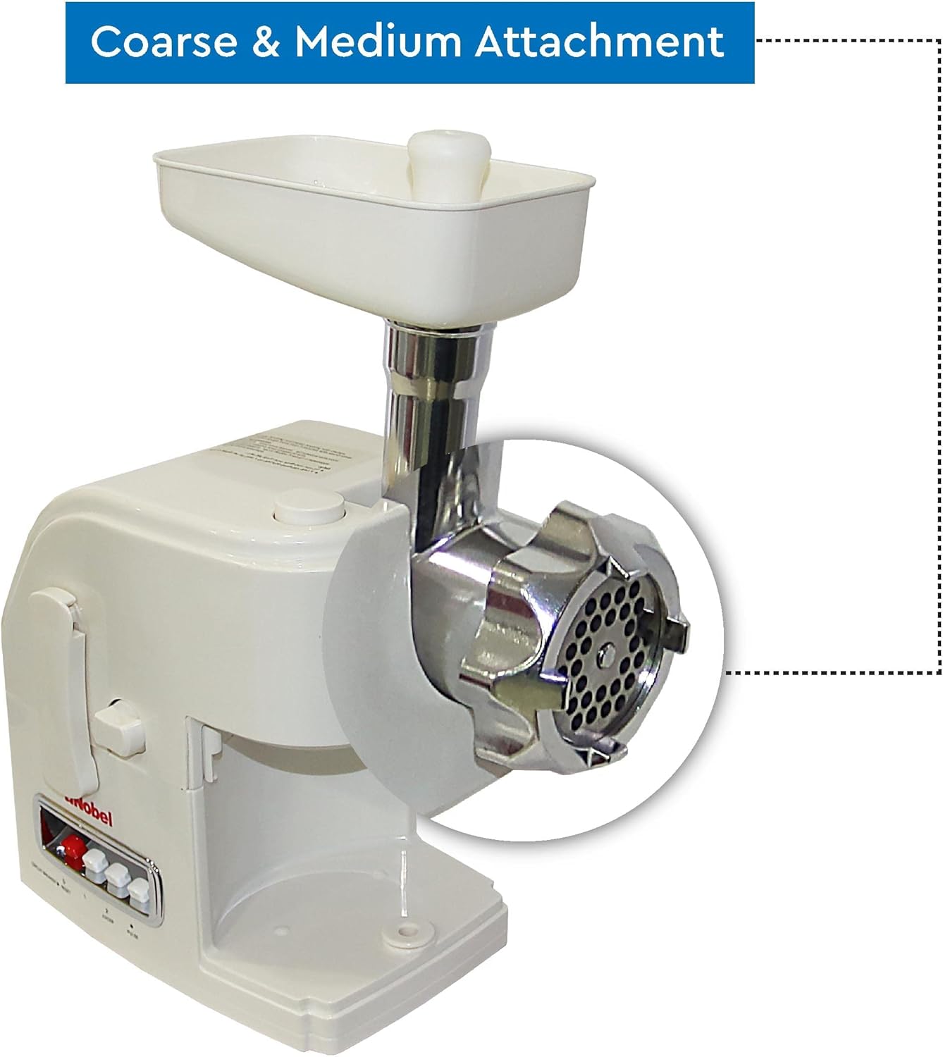 Nobel 10 in 1 Juicer Food Factory with 1 Litres Piano Switch Multi Speed Knob Switch and Citrus Juicer Kubbe Maker - NFP888 White-6