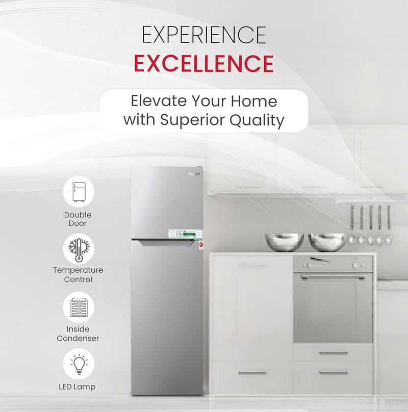 270L Gross / 180L Net Capacity Double Door Refrigerator, NoFrost, Electronic Control System, Inside Condenser - NR350NF-5