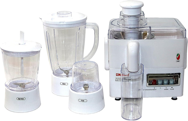Nobel 4 in 1 Juicer and Food Factory with 1 Litre Capacity and has Spinner Chopper & Dry Mill 400W 2 Speed - Pulse Grinder, Chopper, Blender, Juicer, Unbreakable Jar & Anti Slip Feet NJ176G4 White-4