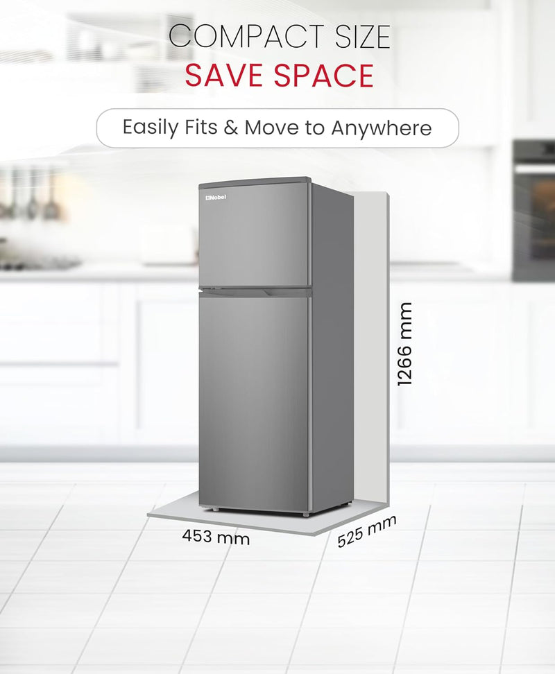 185L Gross / 125L Net, Double Door Refrigerator, Defrost, R600a Refrigerant - NR185RSI-9