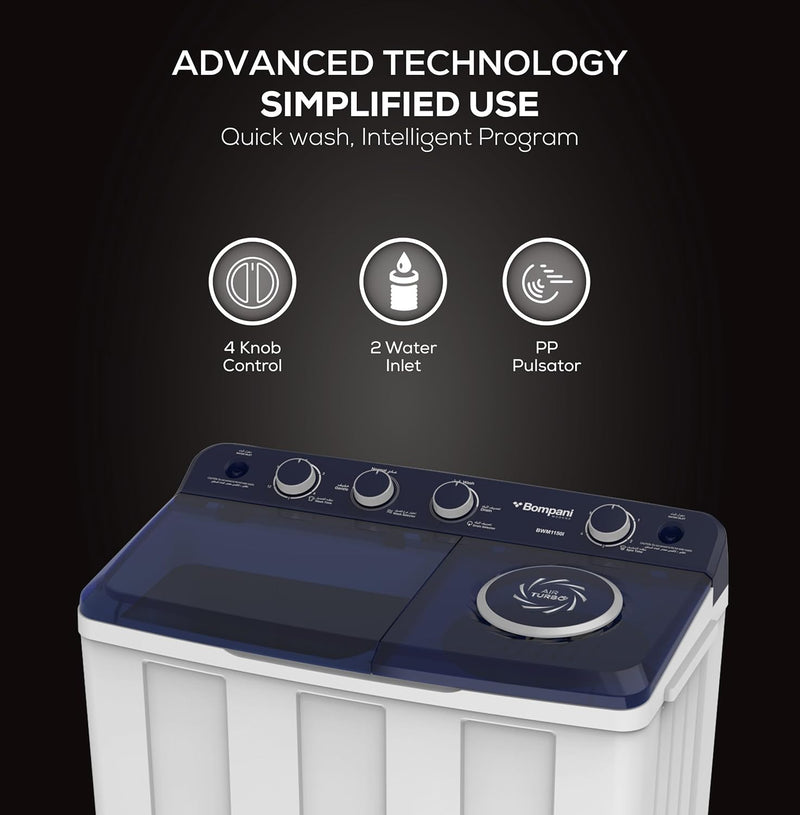 Top Load Semi-Automatic Twin Tub Washing Machine  11kg / 6kg Spin - BWM1150I-5