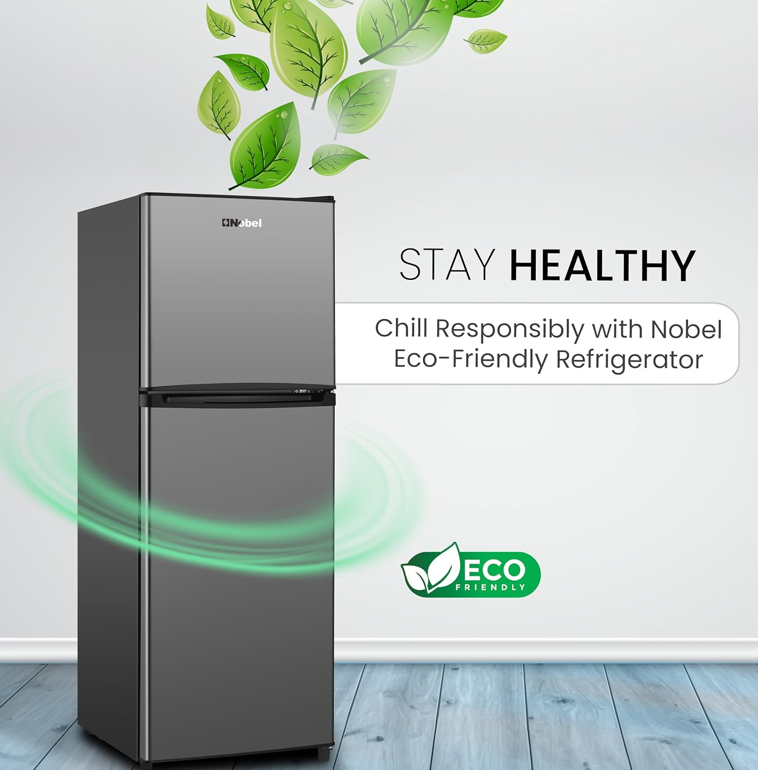 Double Door Refrigerator, 185L Gross / 128L Net Capacity, Defrost, Recessed Handle – NR185E-7