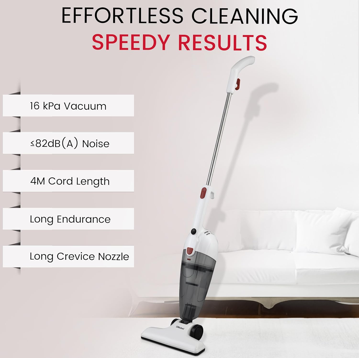 Nobel 2-in-1 600W Upright & Handheld Vacuum Cleaner Strong Suction, 750ml Dust Capacity, Low Noise, 4m Cord, Lightweight Design – NVC21-5