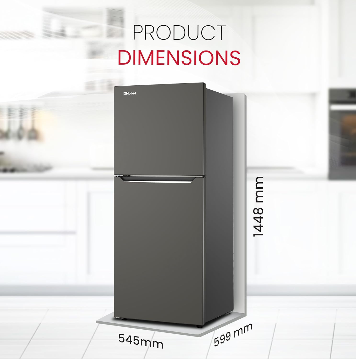 280L Gross / 196L Net, No frost Double Door Refrigerator, Vegetable Crisper Bottle Rack - NR280NF-6