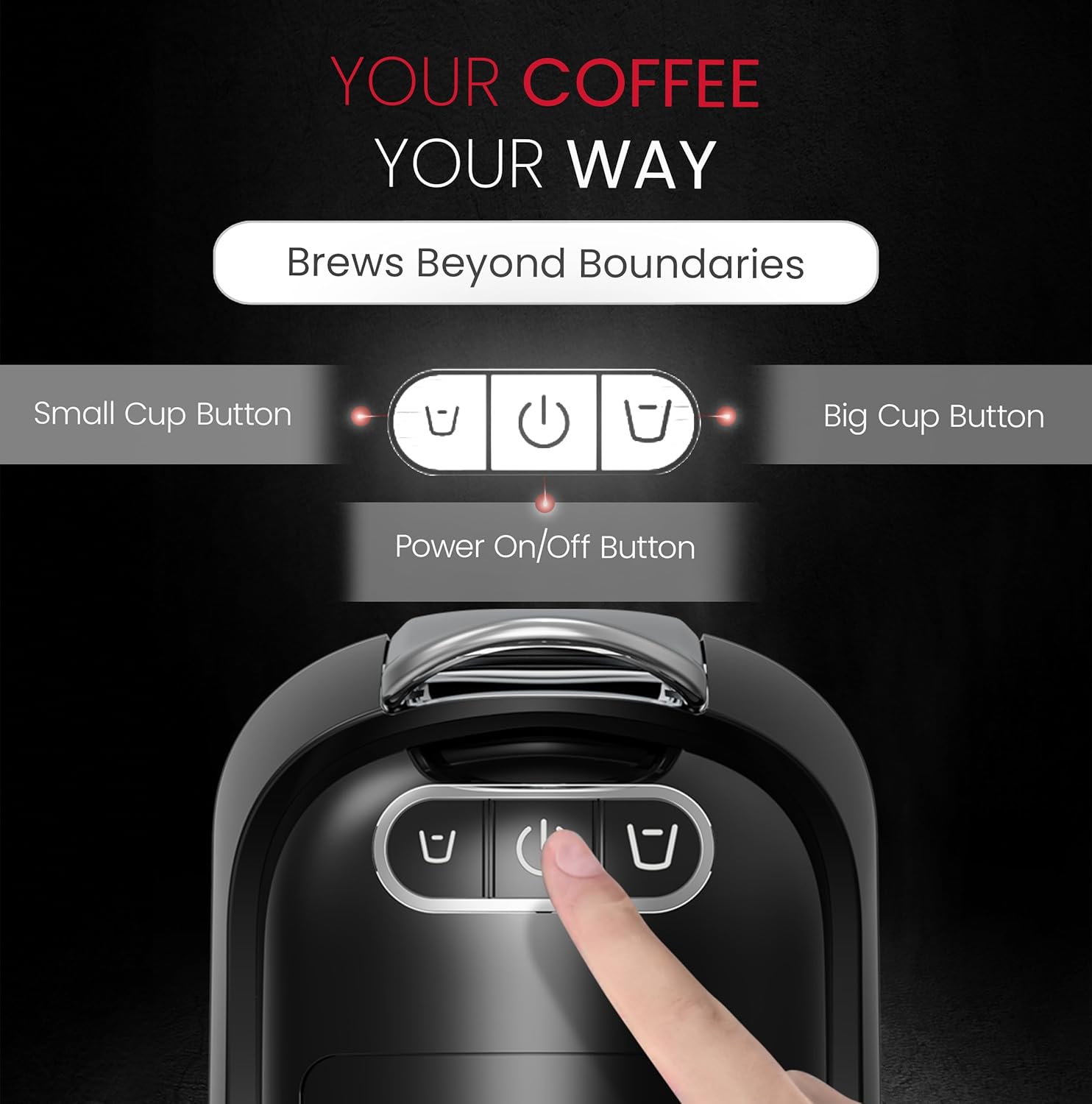 Nobel Multi-Capsule Coffee Machine 1400W Compatible with Nespresso, Dolce Gusto & Ground Coffee, 700ml Tank, Fast Heating in 40 Seconds - NCM35C-4