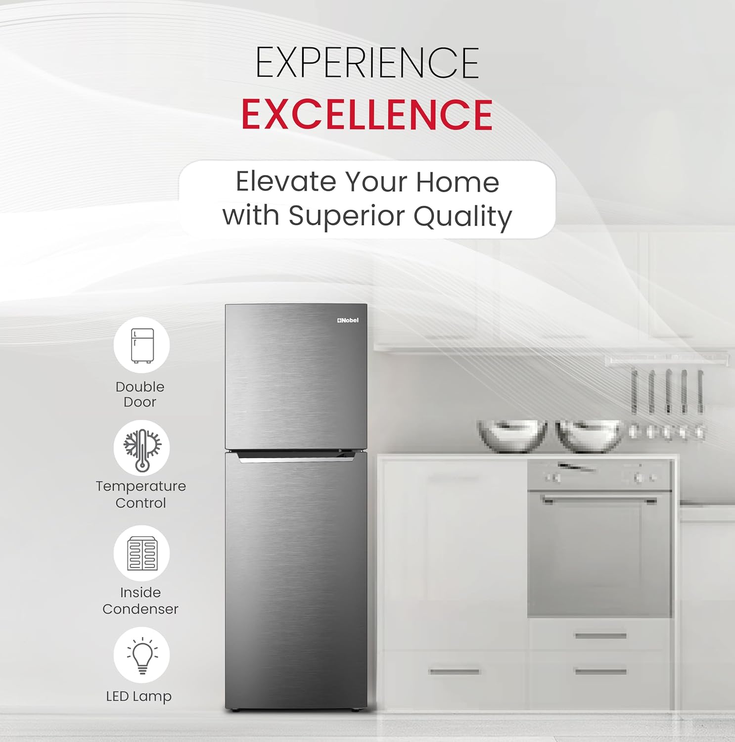 550L Gross / 466 Net Capacity Double Door Refrigerator, No Frost, Multi-flow Feature, Inverter Motor, Energy-efficient Cooling, NR550NF-7