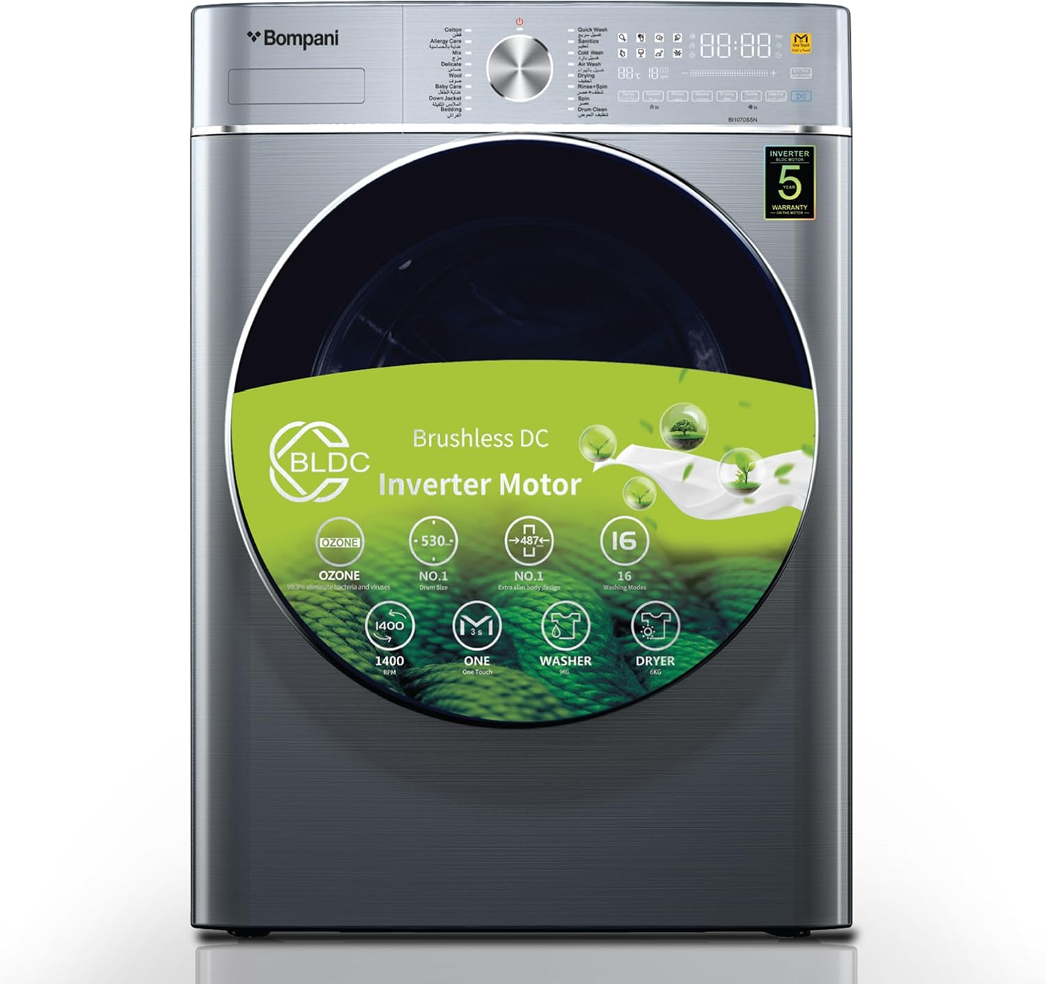 Fully Automatic Front Load Combo Wash & Dry Washing Machine 9 Kg Wash & 6 Kg Dry – BI1070SSN
