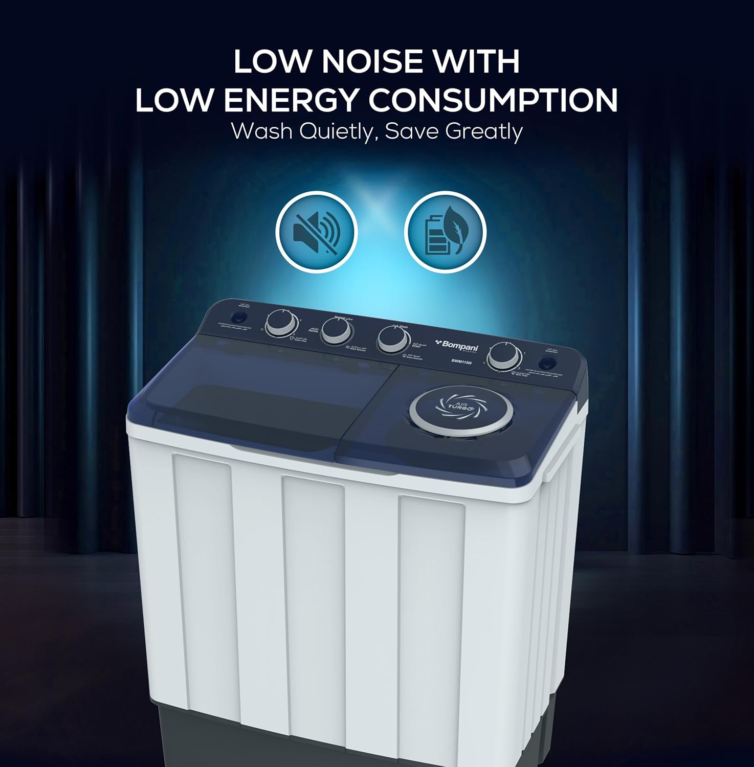 Top Load Semi-Automatic Twin Tub Washing Machine  11kg / 6kg Spin - BWM1150I-4