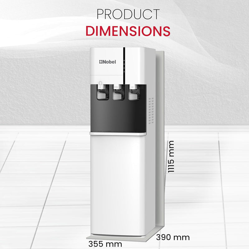 Nobel Water Dispenser, 3 Taps, Hot, Normal, Cold, Bottom Loading, Child Safety Lock NWD800BL White-7