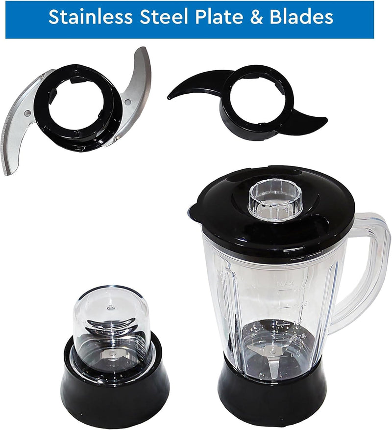 NOBEL 10 in 1 Juicer Food Factory 1.5 Litre 800W 2 Speed - Pulse 3 Cutting Plates Over Heat Protection Anti Slip Feet NFP777E Black with 1 Year Warranty-5