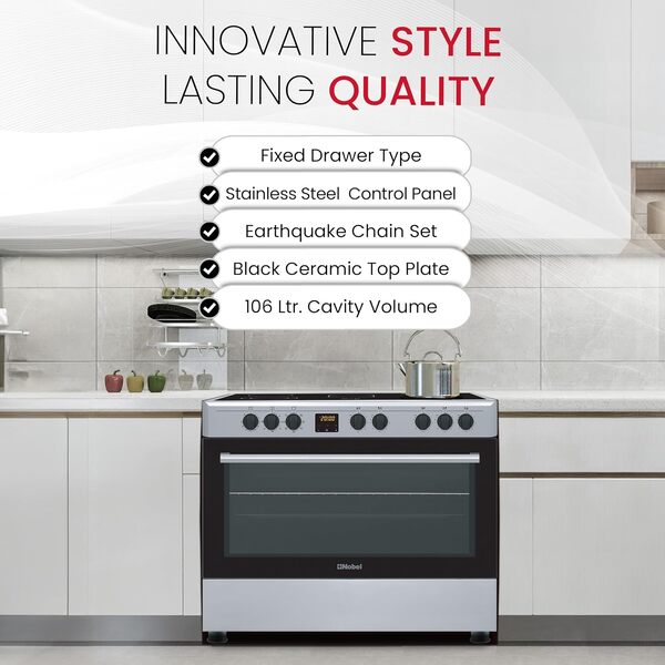 Nobel Ceramic Cooker Stainless Steel 90X60 Turkey NGC90VTC-7