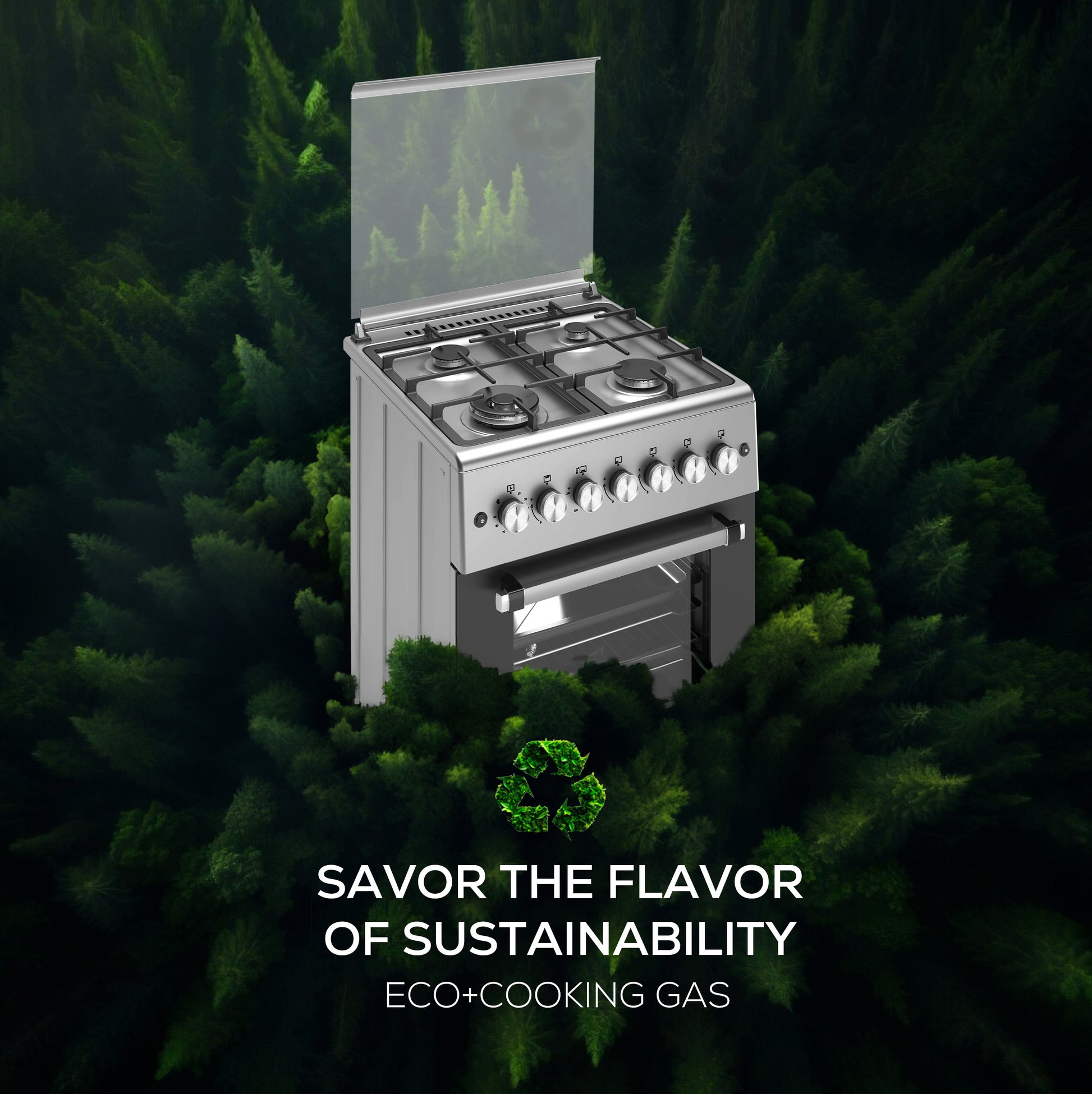 Bompani Gas Cooking range 60X60 Cm Full Safety,4 Gas Burners, Mechanical Timer - BO613YAL-7